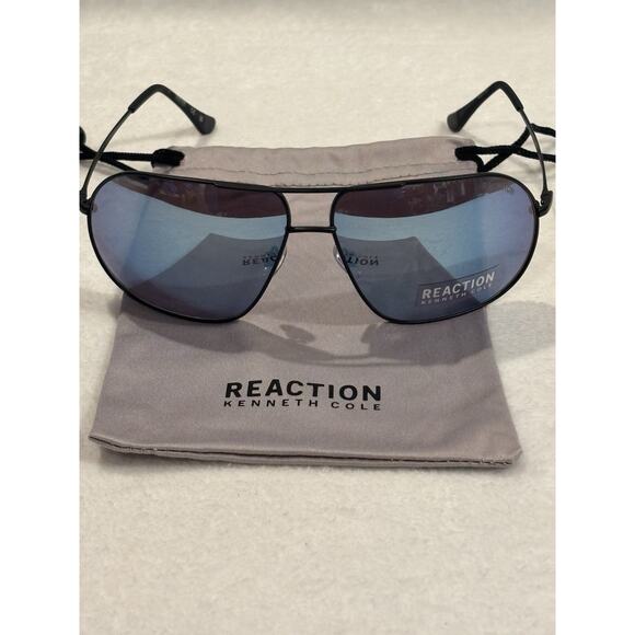 Kenneth Cole Reaction Aviator Black Sunglasses 2984/S 67-13-140*3 New With Tags - Picture 1 of 8